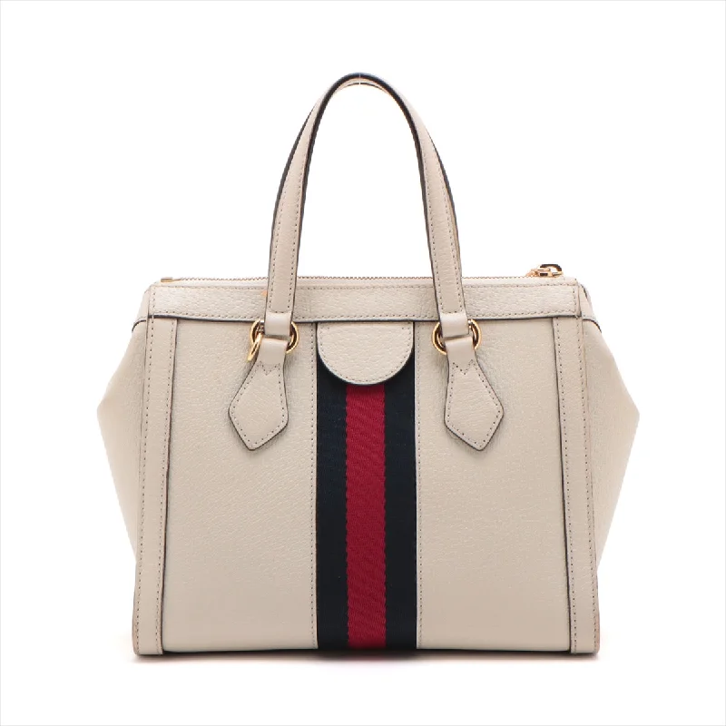 GUCCI luxury bags for everyday luxury -Gucci Ophidia Leather 2WAY Handbag White 547551