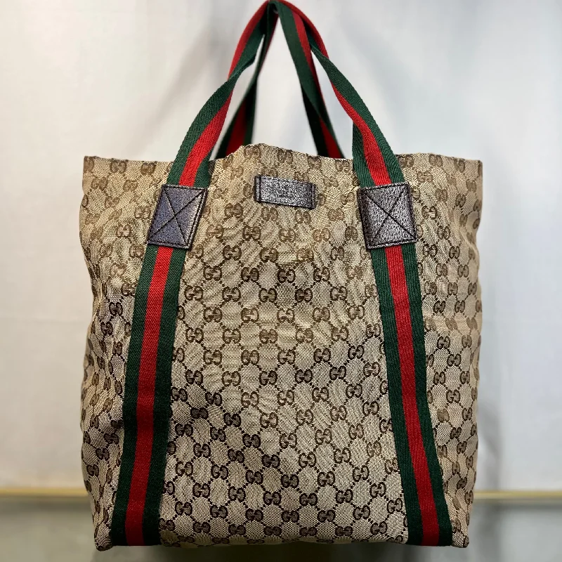 GUCCI women’s crossbody handbags -GUCCI GG Supreme Web Canvas Sherry Line Tote