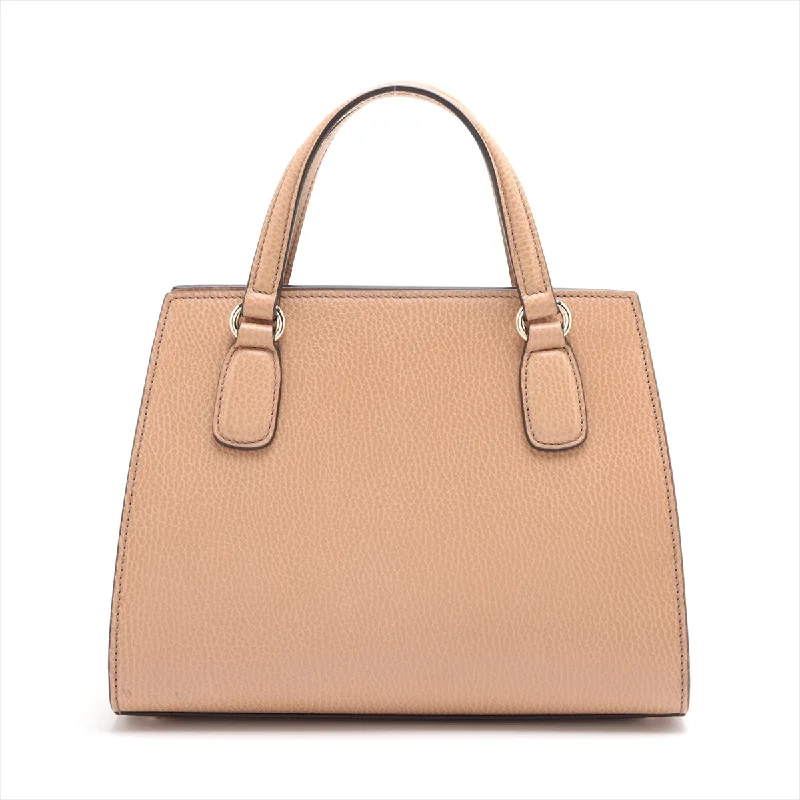 GUCCI bags for business professionals -Gucci Soho Interlocg G Leather 2WAY Handbag Beige 607722