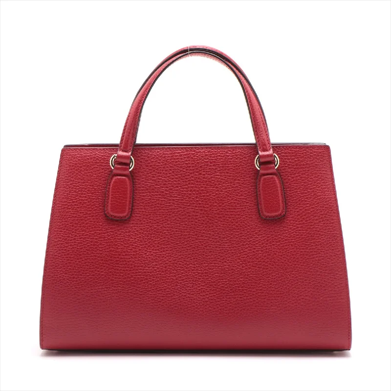 GUCCI bags with oversized designs -Gucci Soho Leather 2WAY Handbag Red 431571