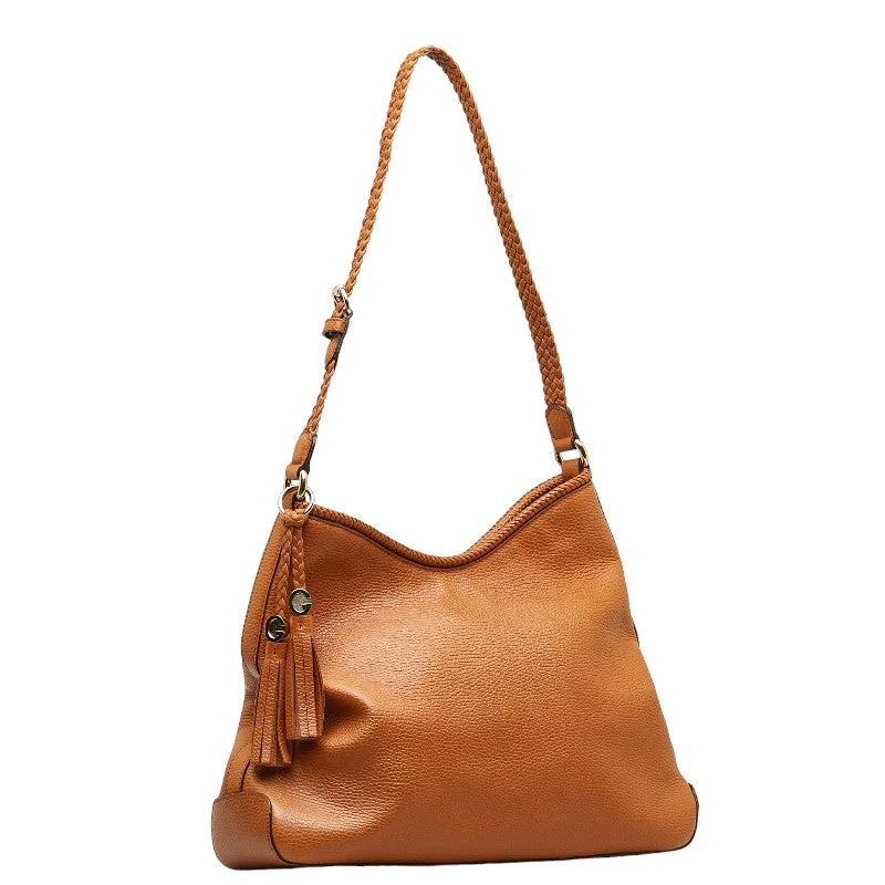 GUCCI handbags with chic style -Gucci Tassel One-Shoulder Bag 336659 Brown Leather Lady Gucci