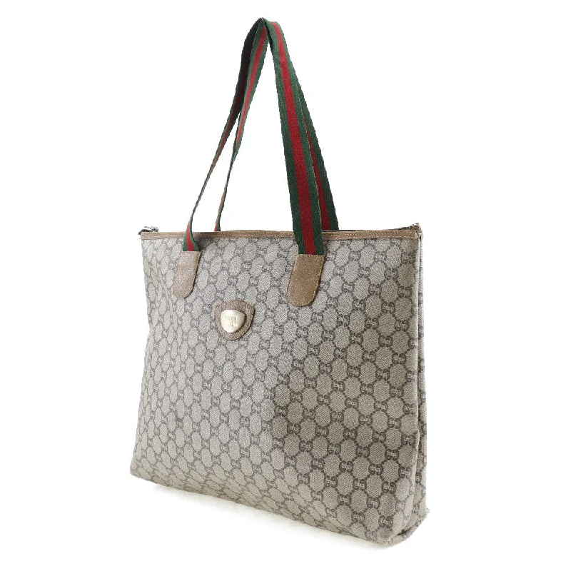 GUCCI bags for sophisticated women -Gucci Tote Bag Sy GG Plus Made in Italy Beige Open  B-Rank Quality