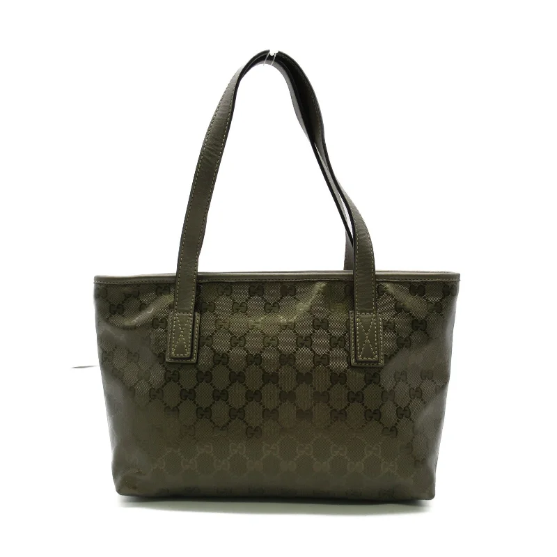 GUCCI handbags with gold-tone hardware -Gucci Tote Bag Tote Bag PVC Coated Linen  Karki Metal Tooth Bag 211138