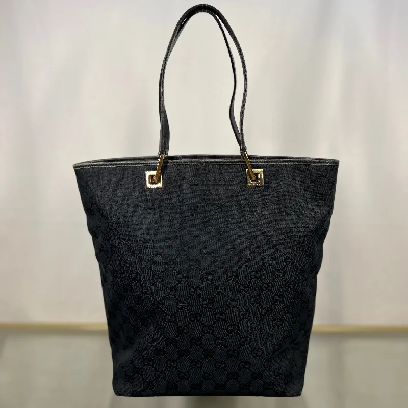 GUCCI bags with chic details -GUCCI Vintage GG Supreme Web Canvas Black Tote