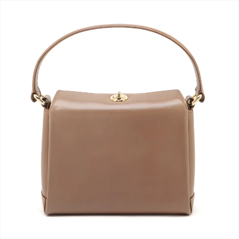 GUCCI bags with minimalistic elegance -Gucci Turn-Lock Leather Handbag Brown