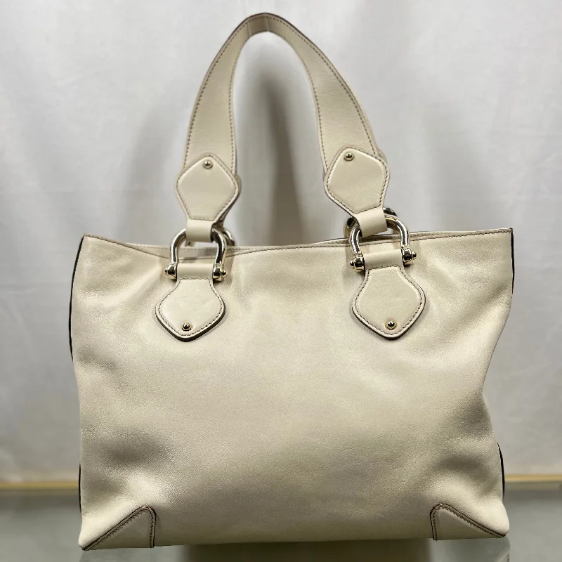 GUCCI handbags with opulent textures -GUCCI Cream Soft Calfskin Leather Small Tote