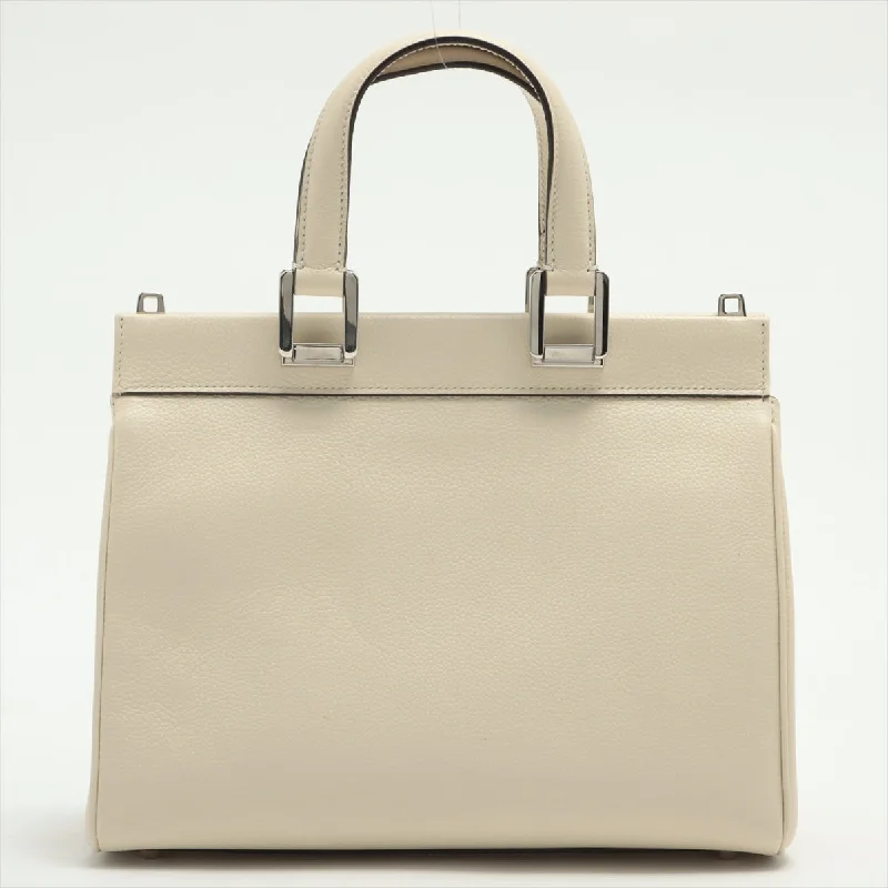 GUCCI handbags with elegant handles -Gucci Zoom Leather 2WAY Handbag White 569712