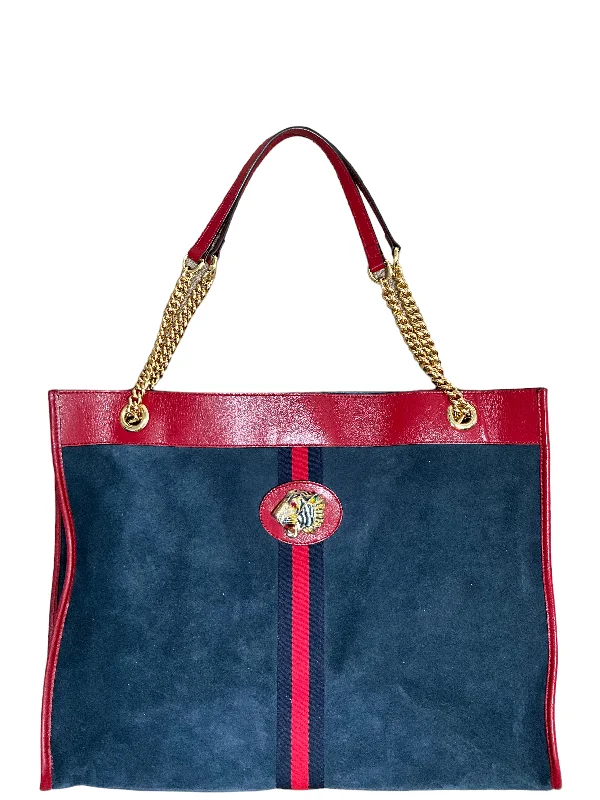 GUCCI luxury bags for women -Large Gucci Rajah Tote in Blue Suede