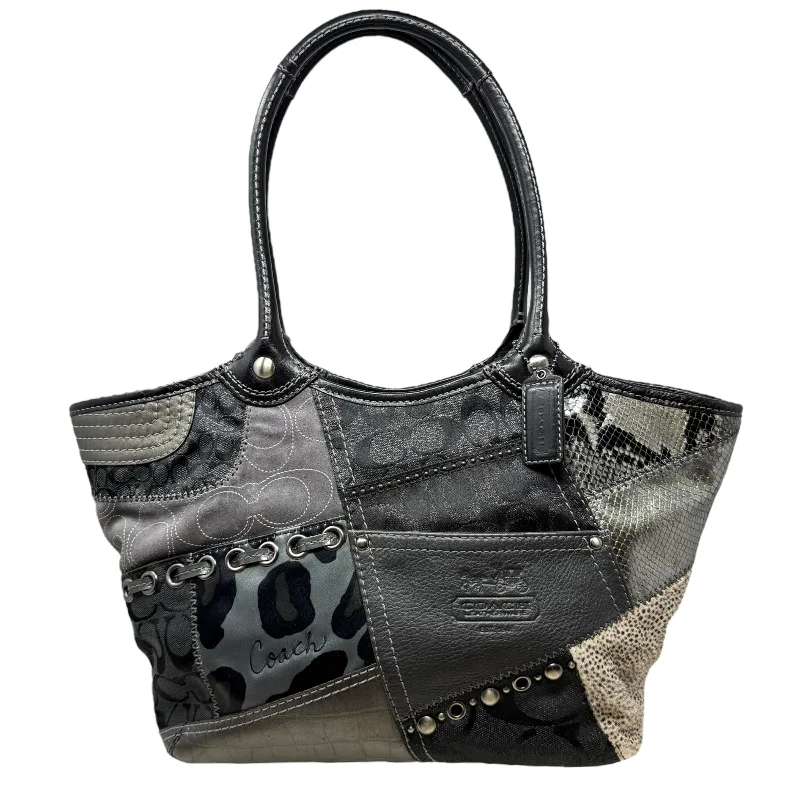 Coach bags with braided handles -Legacy Bleecker Patchwork Tote Designer By Coach, Size: Medium