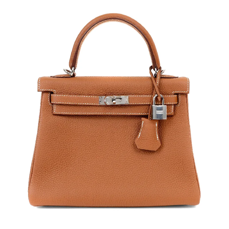 Hermes handbags for premium buyers -Hermès 25cm Gold Togo Kelly with Palladium Hardware