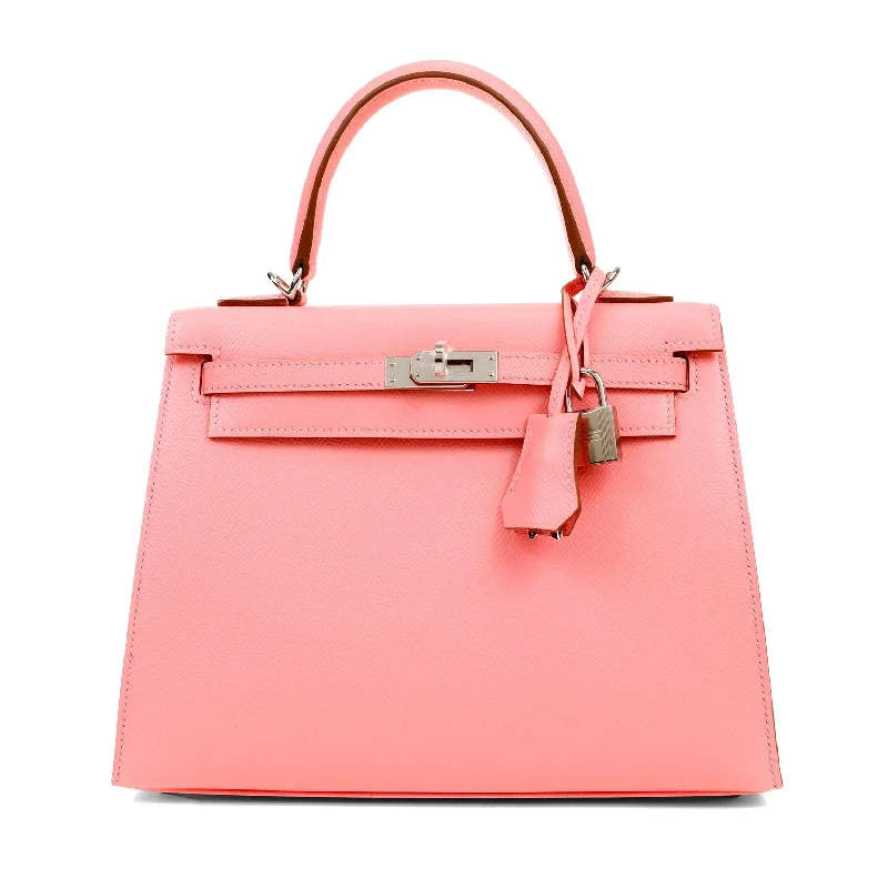 Hermes luxury handbags for elegant styling -Hermes 25cm Pink Epsom Sellier Kelly w/ Palladium