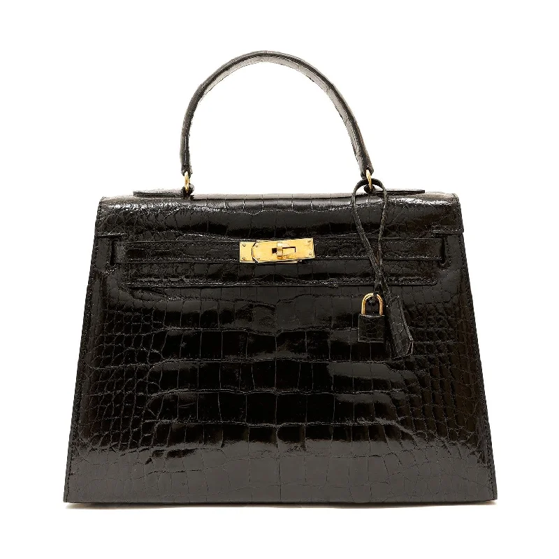 Hermes bags for exclusive fashion lovers -Hermès 32cm Vintage Niloticus Crocodile Kelly w/ Gold Hardware