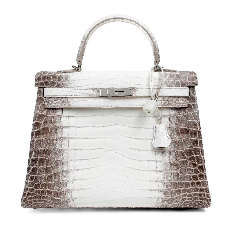 Hermes luxury bags with unique colors -Hermes 35cm Kelly Croc 2022 Special Edition Himalayan w/Palladium Hardware