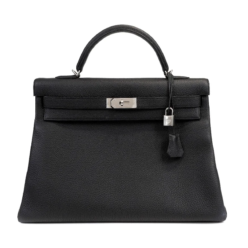 Hermes bags for the luxury lifestyle -Hermes 40cm Black Togo Kelly w/ Palladium Hardware