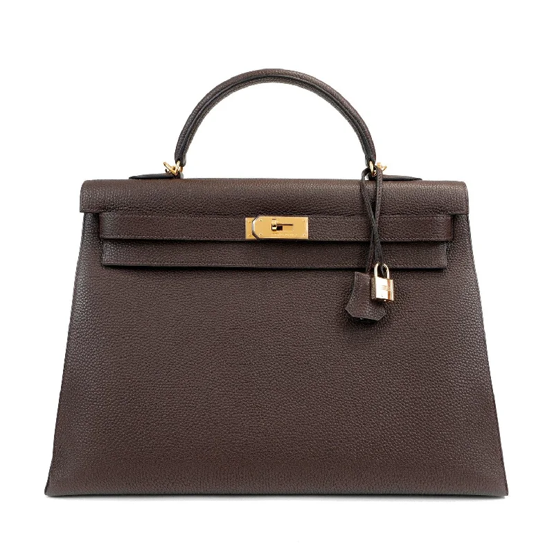 Hermes bags for timeless beauty -Hermès 40cm Espresso Togo Sellier Kelly w/ Gold Hardware