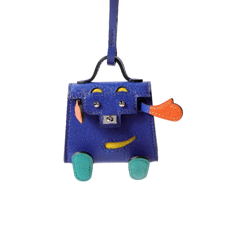 Hermes luxury handbags with bold designs -Hermes Blue Electric Kelly Doll Bag Charm