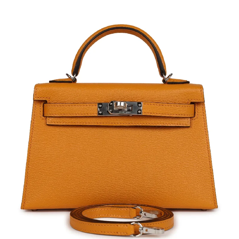 Hermes luxury bags for timeless elegance -Hermes Kelly Sellier 20 Moutarde Chevre Palladium Hardware