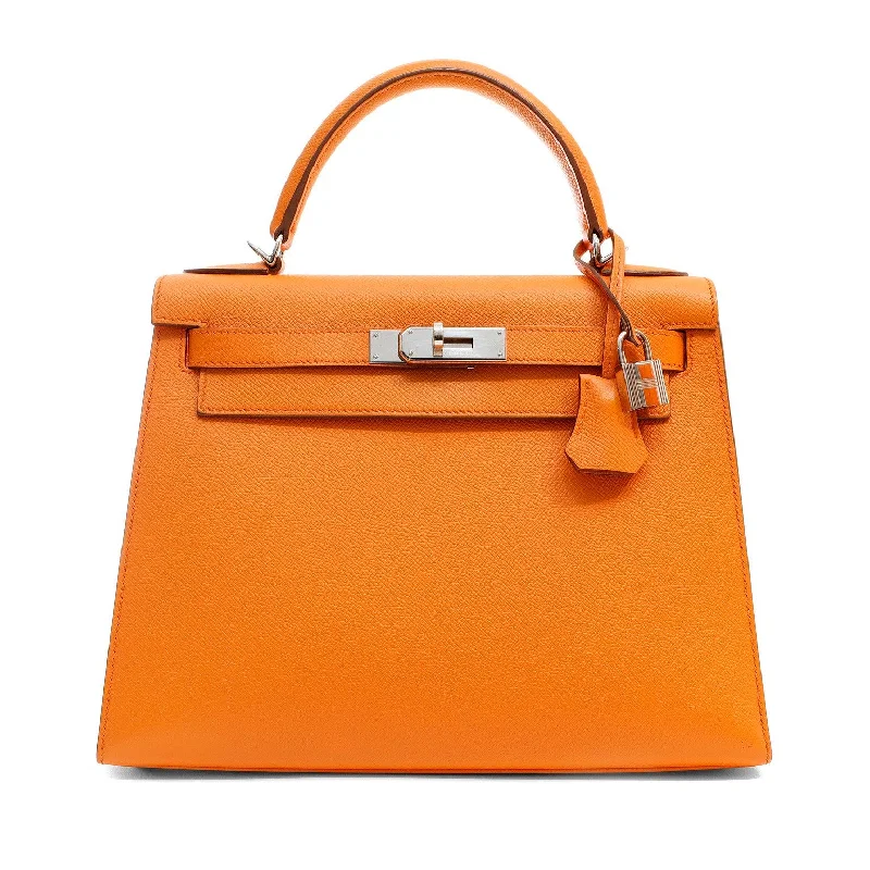 Hermes handbags for special edition designs -Hermes 28cm Orange Mango Epsom Sellier Kelly w/ Palladium Hardware