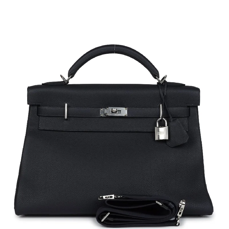 Hermes bags with premium leather finishes -Hermes Kelly 42 Maxi Caban Togo Palladium Hardware