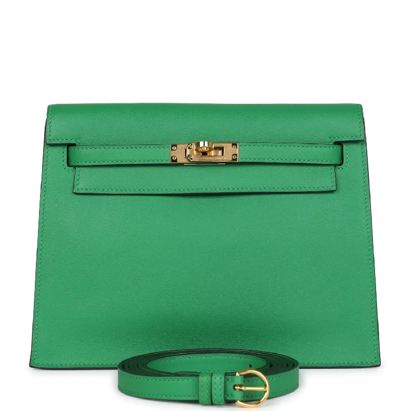 Hermes handbags with high-quality hardware -Hermes Kelly Danse Bambou Swift Gold Hardware