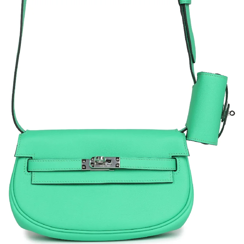 Hermes handbags with luxury appeal -Hermes Kelly Moove Vert Comics Swift Palladium Hardware