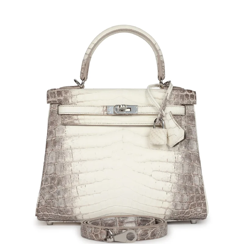 Hermes women’s handbags for sale -Hermes Kelly Retourne 25 Himalaya Niloticus Crocodile Palladium Hardware