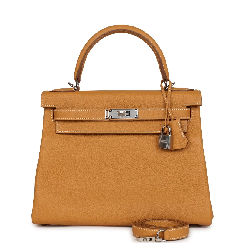 Hermes bags for business professionals -Hermes Kelly Retourne 28 Naturel Sable Togo Palladium Hardware