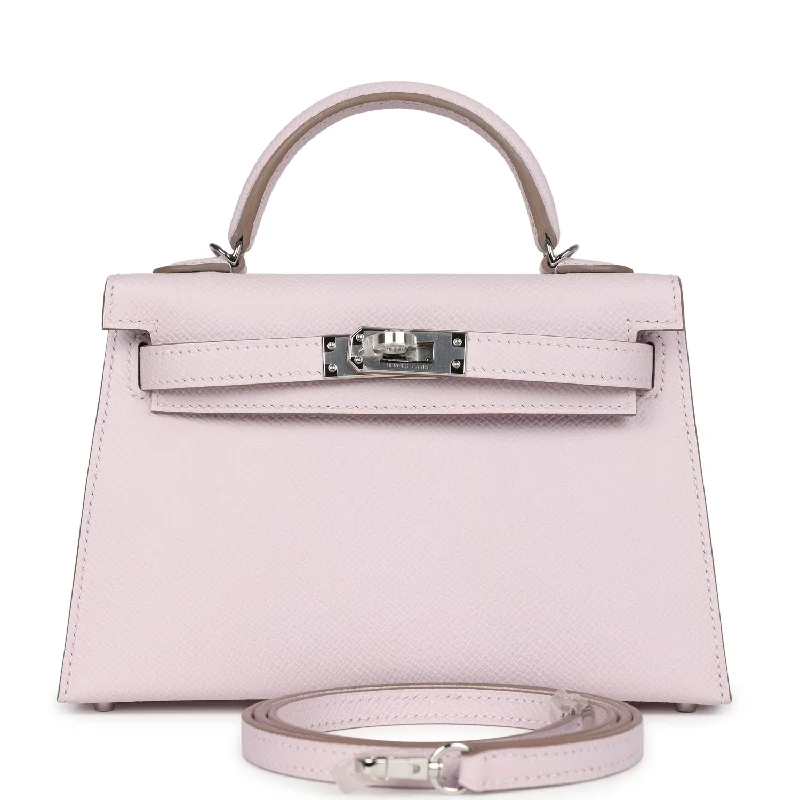 Hermes bags with chic patterns -Hermes Kelly Sellier 20 Mauve Pale Epsom Palladium Hardware