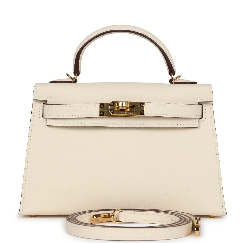 Hermes handbags with modern designs -Hermes Kelly Sellier 20 Nata Epsom Gold Hardware