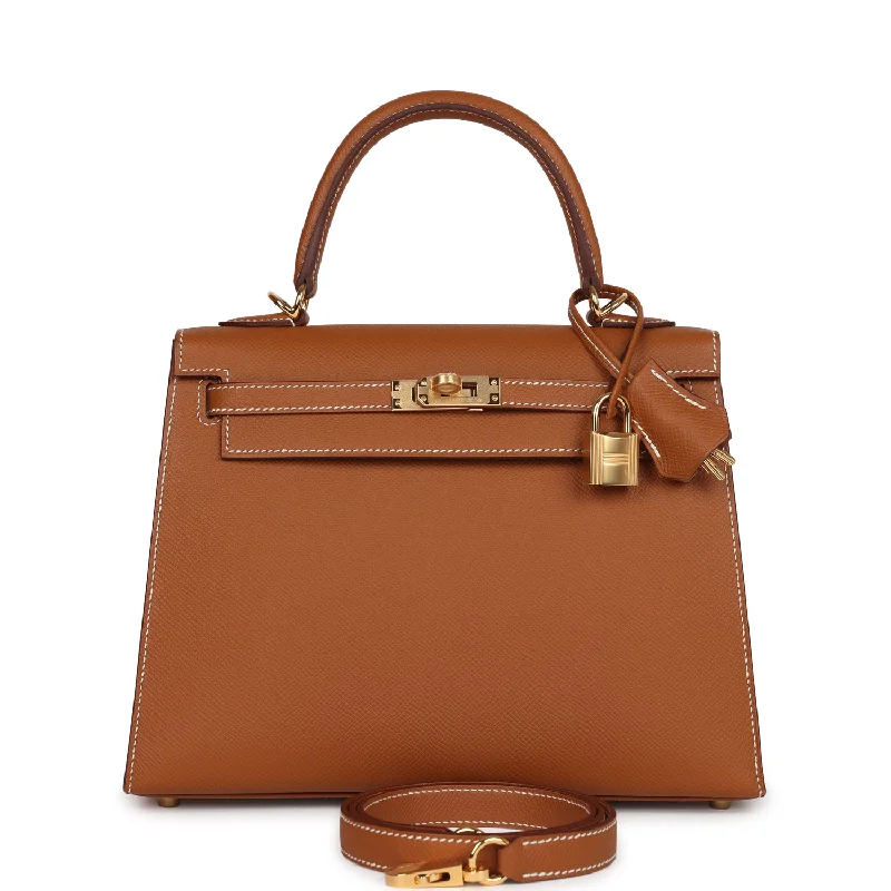 Hermes bags for exclusive fashion lovers -Hermes Kelly Sellier 25 Gold Epsom Gold Hardware