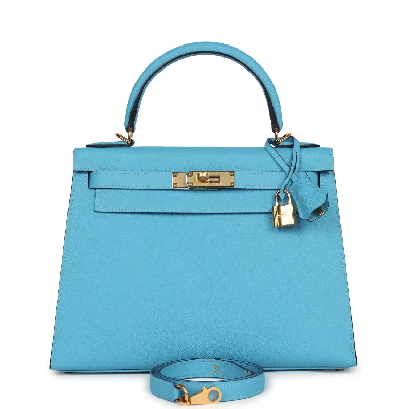 Hermes bags with premium hardware -Hermes Kelly Sellier 28 Bleu du Nord Epsom Gold Hardware