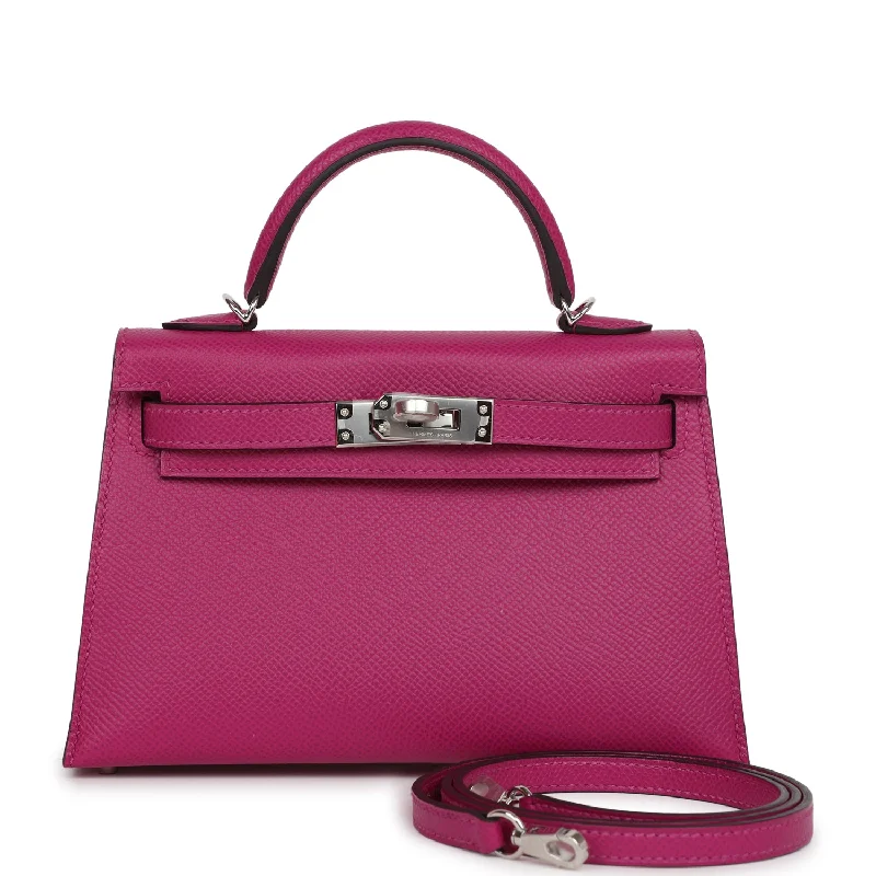 Hermes luxury handbags for elegant styling -Hermes Special Order (HSS) Kelly Sellier 20 Rose Pourpre Verso Epsom Palladium Hardware