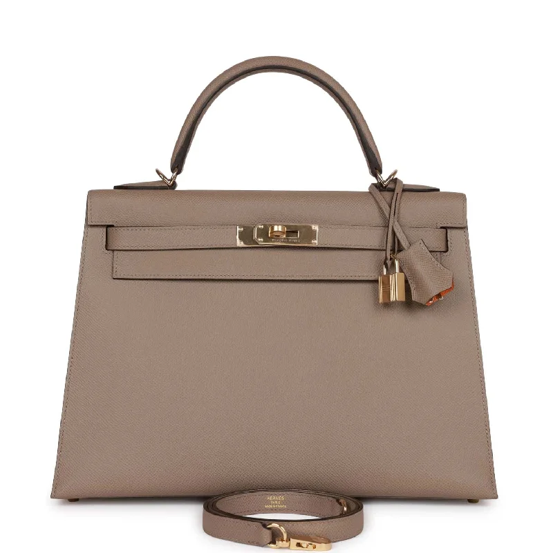 Hermes luxury bags with timeless elegance -Hermes Special Order (HSS) Kelly Sellier 32 Gris Asphalte Verso Epsom Permabrass Hardware