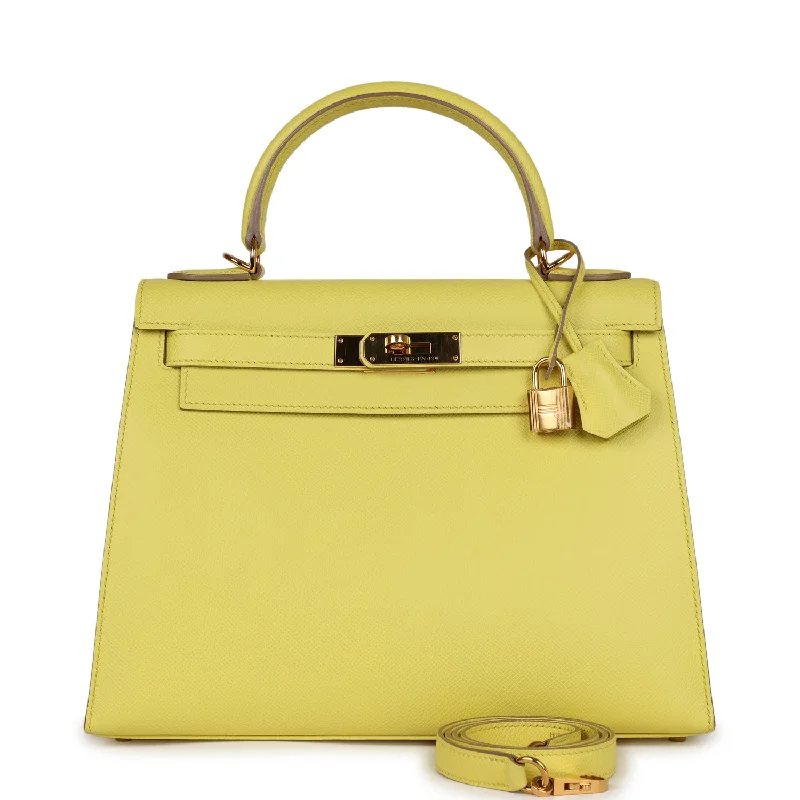 Hermes bags with high-end stitching -Pre-owned Hermes Kelly Sellier 28 Soufre Epsom Gold Hardware