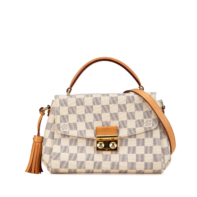 Louis Vuitton bags with vibrant leather details -Louis Vuitton Damier Azur Croisette (SHG-FyxeeO)