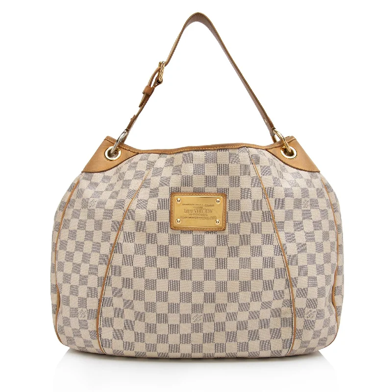 Louis Vuitton bags with statement-making finishes -Louis Vuitton Damier Azur Galliera GM Shoulder Bag (SHF-4A1bk9)