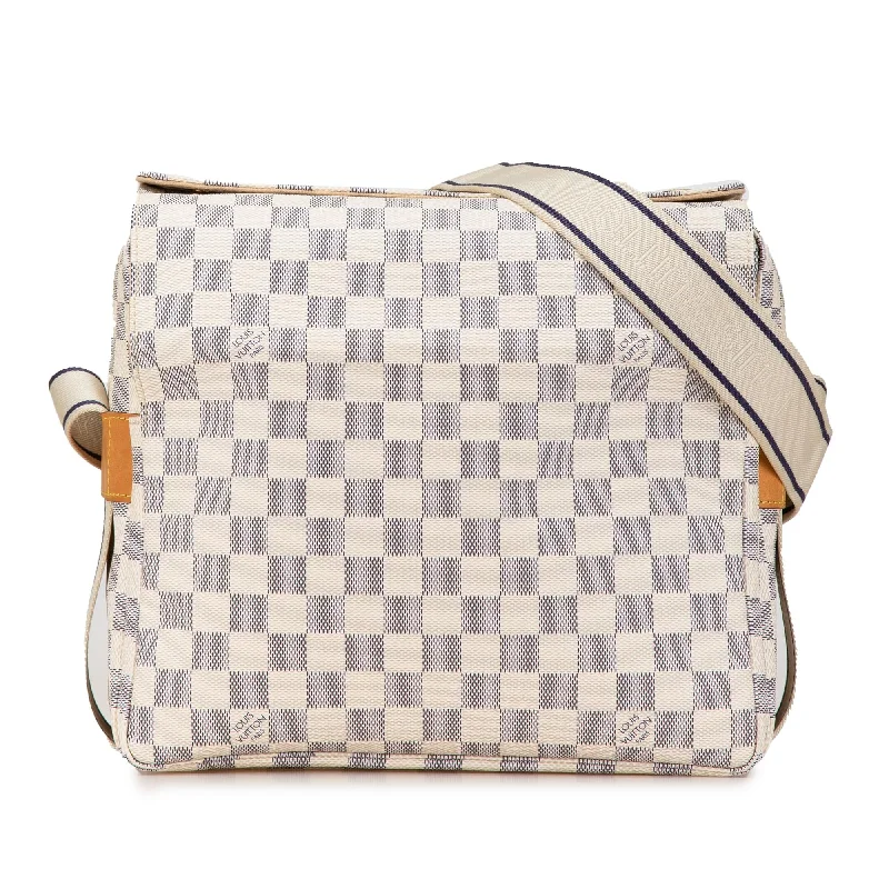 Louis Vuitton handbags with smooth leather finishes -Louis Vuitton Damier Azur Naviglio (SHG-i4Q8J7)