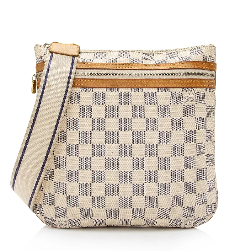 Louis Vuitton bags with vibrant colors -Louis Vuitton Damier Azur Pochette Bosphore Messenger Bag (SHF-BRPpFe)