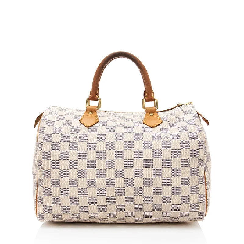 Louis Vuitton bags with metal accents -Louis Vuitton Damier Azur Speedy 30 Satchel (SHF-18643)