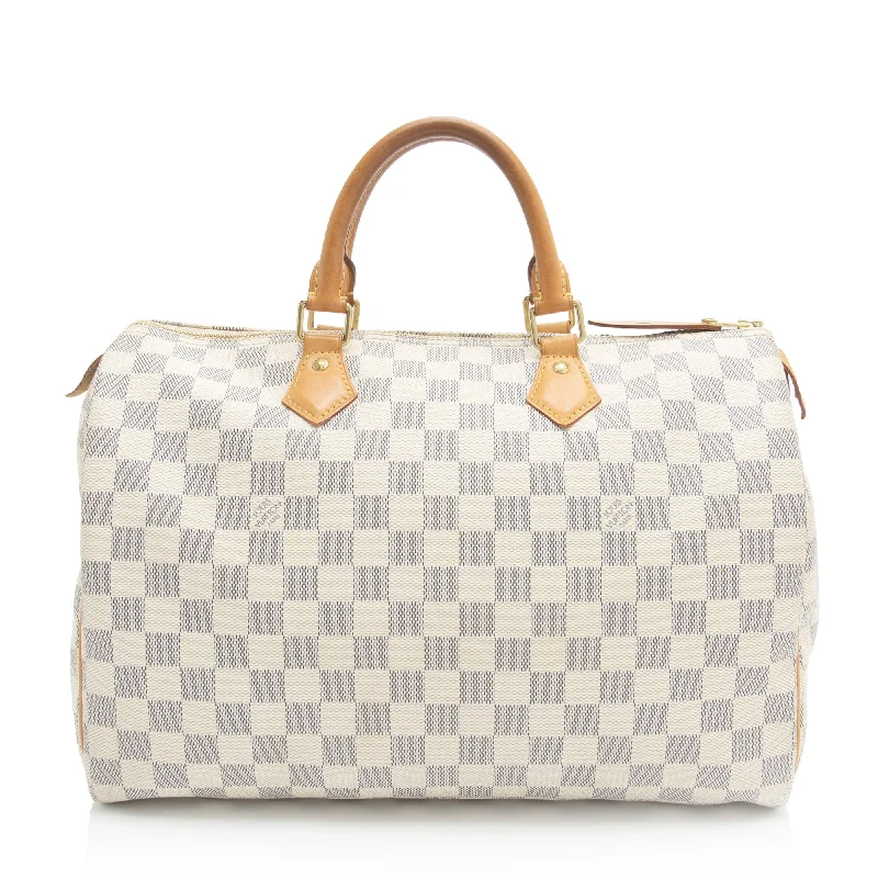 Louis Vuitton bags with neutral color schemes -Louis Vuitton Damier Azur Speedy 35 Satchel (SHF-EH25OJ)