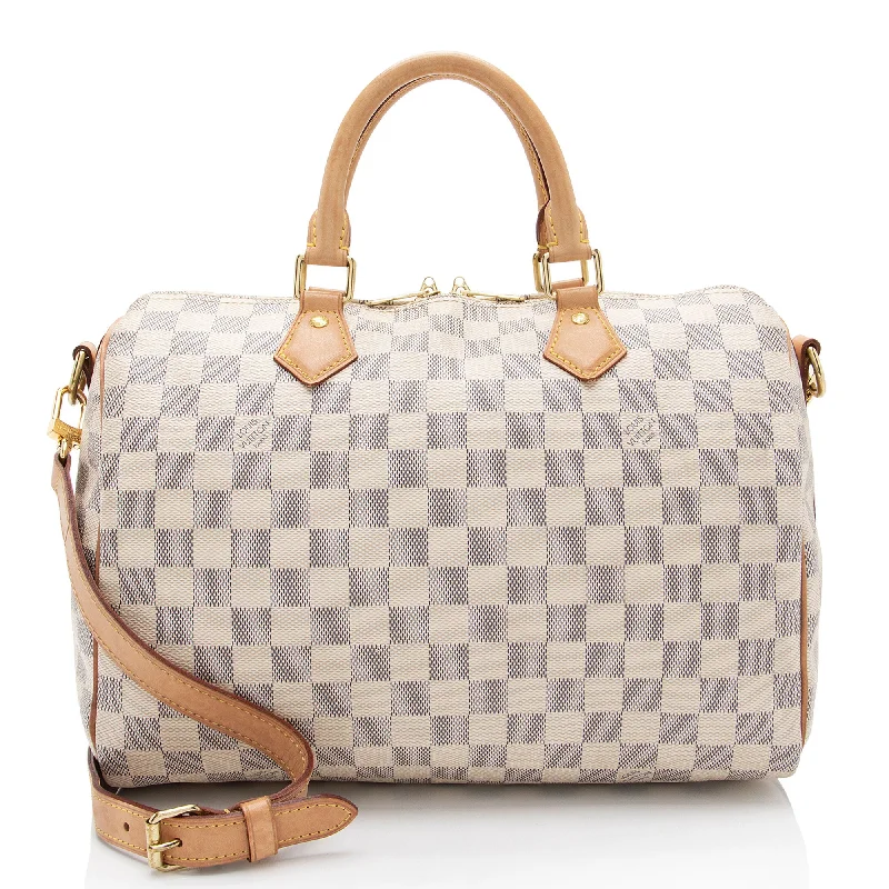 Louis Vuitton handbags with luxurious craftsmanship -Louis Vuitton Damier Azur Speedy Bandouliere 30 Satchel (SHF-4DjdZg)