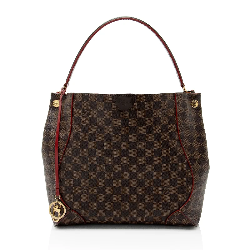 Louis Vuitton luxury handbags with exotic textures -Louis Vuitton Damier Ebene Caissa Hobo (SHF-4QYhN7)