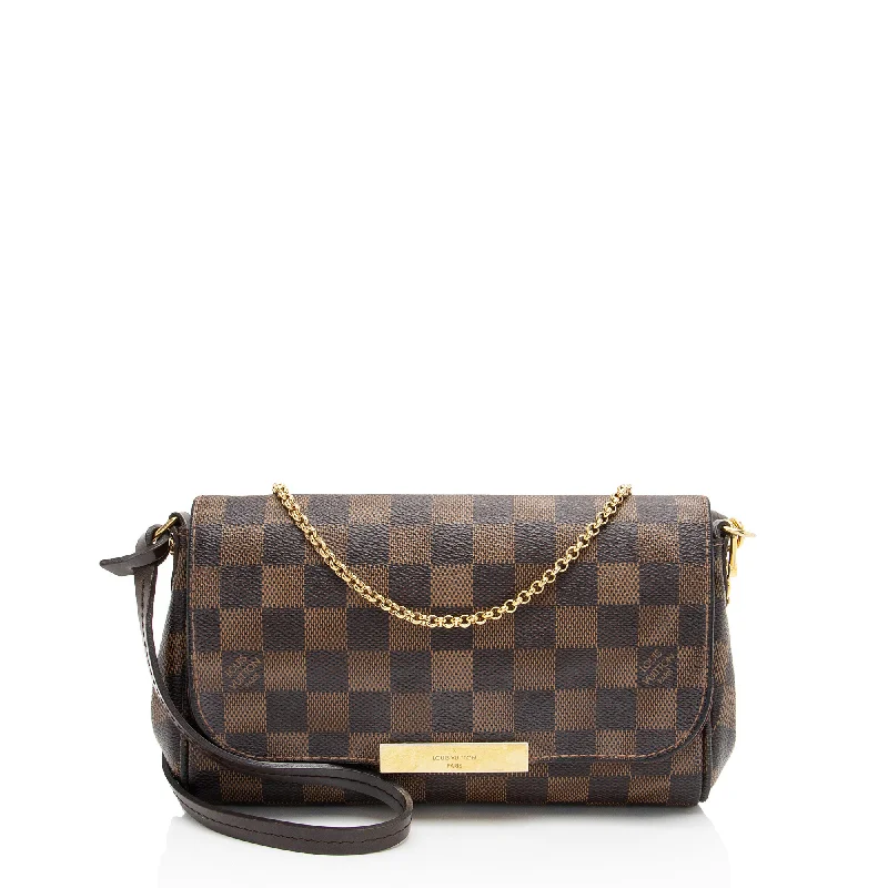 Louis Vuitton bags for timeless fashion -Louis Vuitton Damier Ebene Favorite PM Shoulder Bag (SHF-jGHVW8)