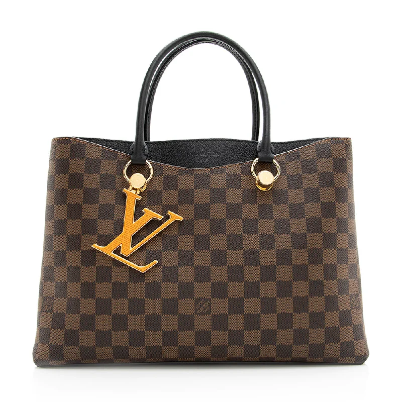 Louis Vuitton bags with luxurious monogram patterns -Louis Vuitton Damier Ebene Riverside Tote - FINAL SALE (SHF-19401)