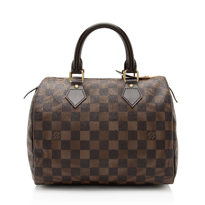 Louis Vuitton bags with luxurious gold-tone accents -Louis Vuitton Damier Ebene Speedy 25 Satchel (SHF-tbIJZJ)