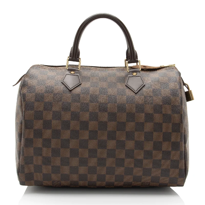 Louis Vuitton leather handbags with canvas lining -Louis Vuitton Damier Ebene Speedy 30 Satchel (SHF-WINRXn)