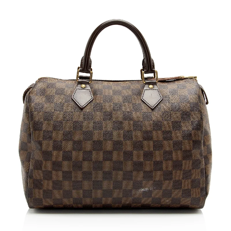 Louis Vuitton bags with refined leather finishes -Louis Vuitton Damier Ebene Speedy 30 Satchel (SHF-yrMtsc)