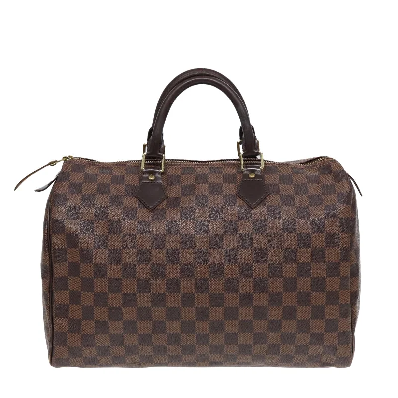 Louis Vuitton handbags for seasonal wear -LOUIS VUITTON Damier Ebene Speedy 35 Hand Bag N41363 LV 84486