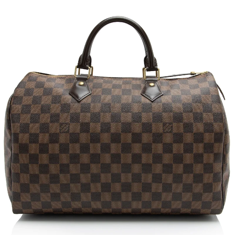 Louis Vuitton bags with premium quality fabrics -Louis Vuitton Damier Ebene Speedy 35 Satchel (SHF-scUW6C)