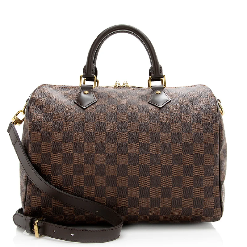 Louis Vuitton monogrammed handbags -Louis Vuitton Damier Ebene Speedy Bandouliere 30 Satchel (SHF-20725)